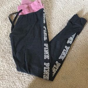 Pink yoga charcoal gray/white/mauve size xs